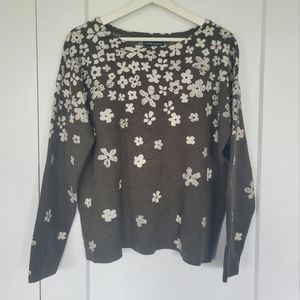 Green Floral Sweater